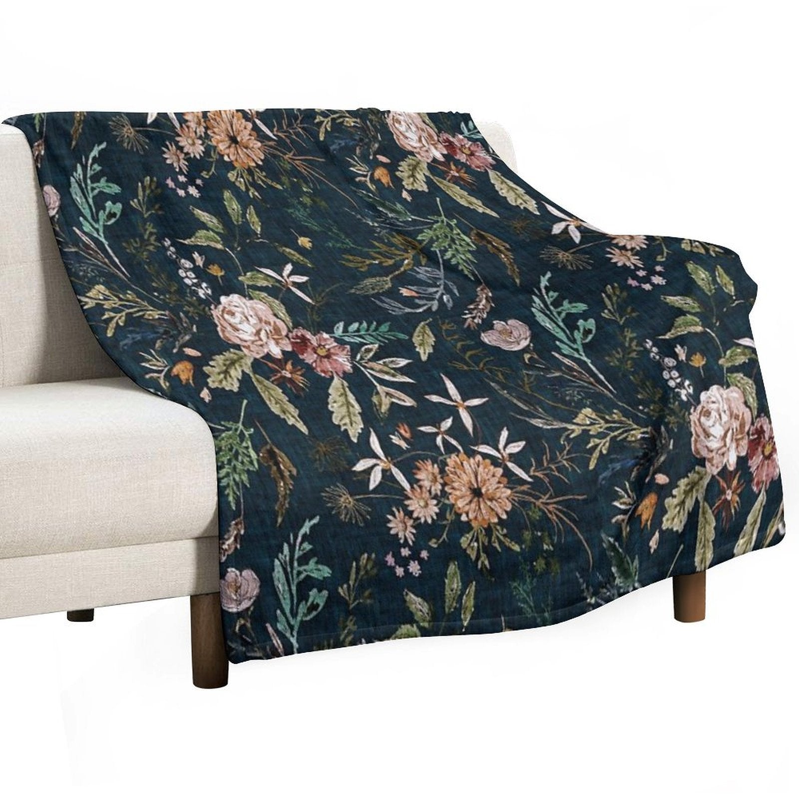 Delilah (summerteal) Machine-washable Throw Blanket
