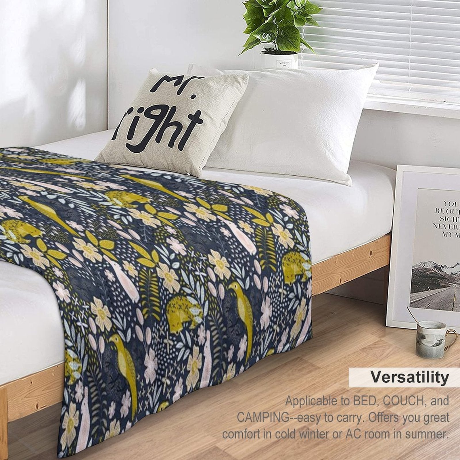 Woodland Flora Durable Throw Blanket