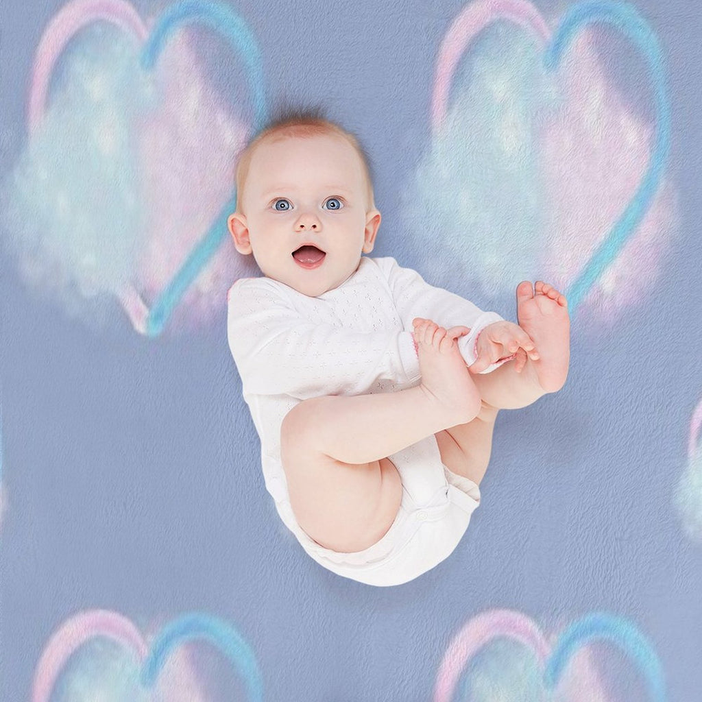 Lover Clouds on Blue Background Duo Size Gift-ready Throw Blanket