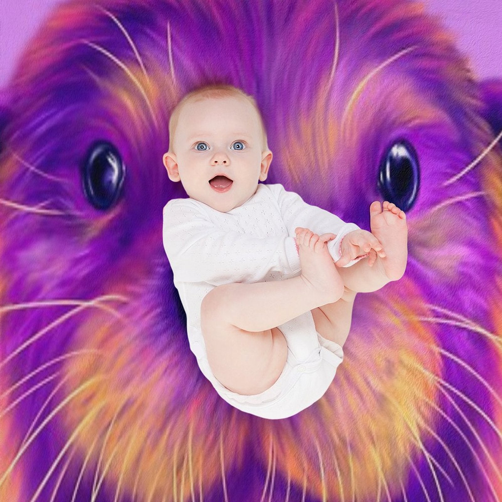 Purple Otter Compact Throw Blanket