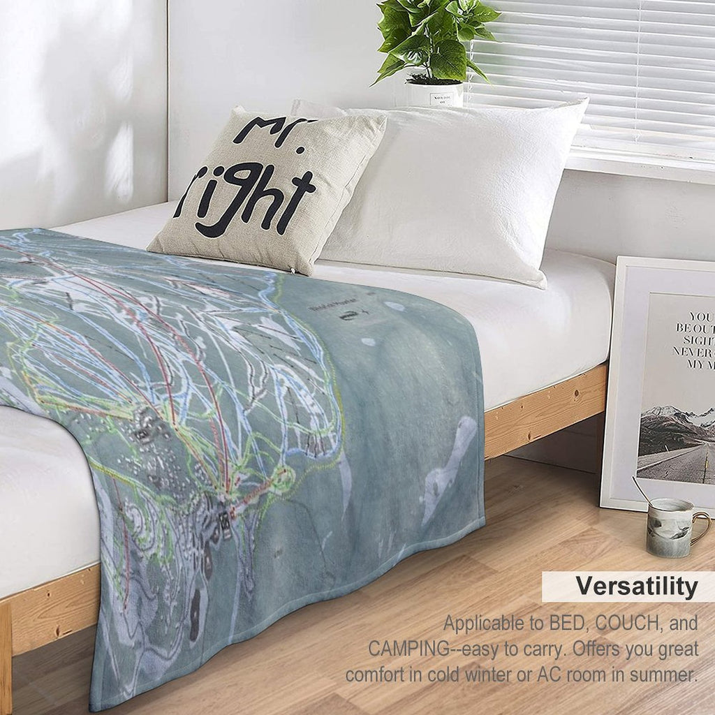 Whitefish Mountain Resort Trail Map Travel-friendly Throw Blanket