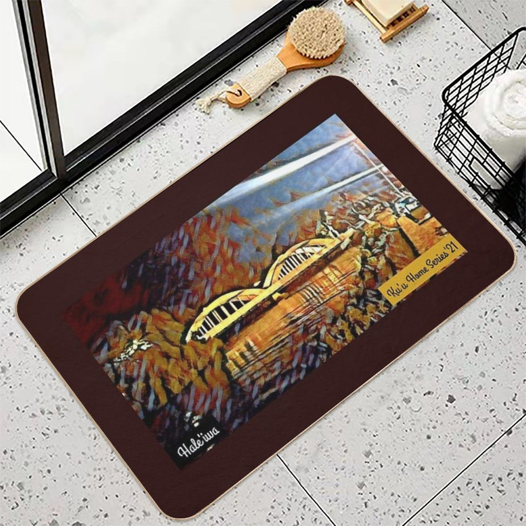 Ku'u Home Series Rainbow Bridge, Hale'iwa  Slip-Resistant Bath Mat
