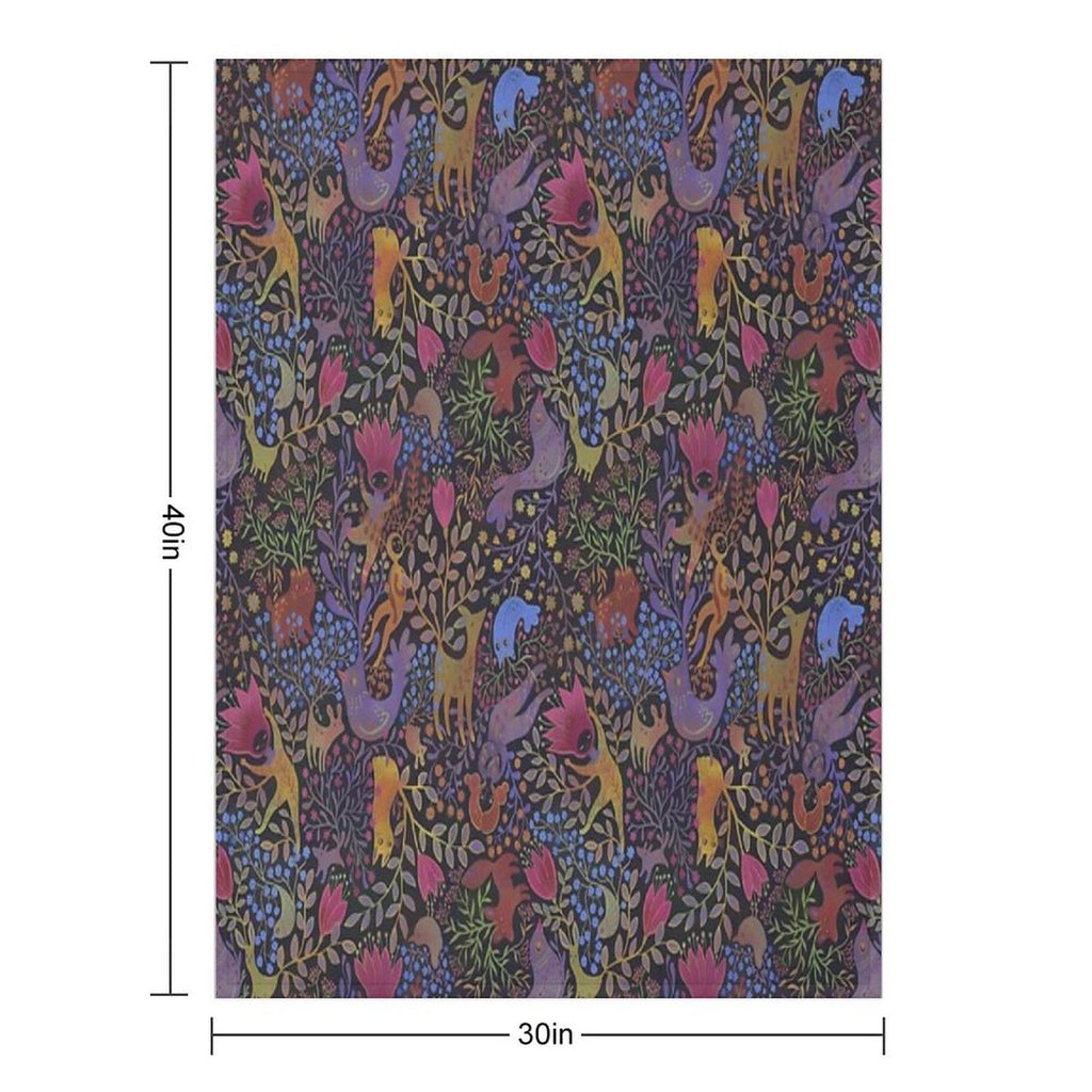 Jewel Tone Design in Dark Background All-season Throw Blanket