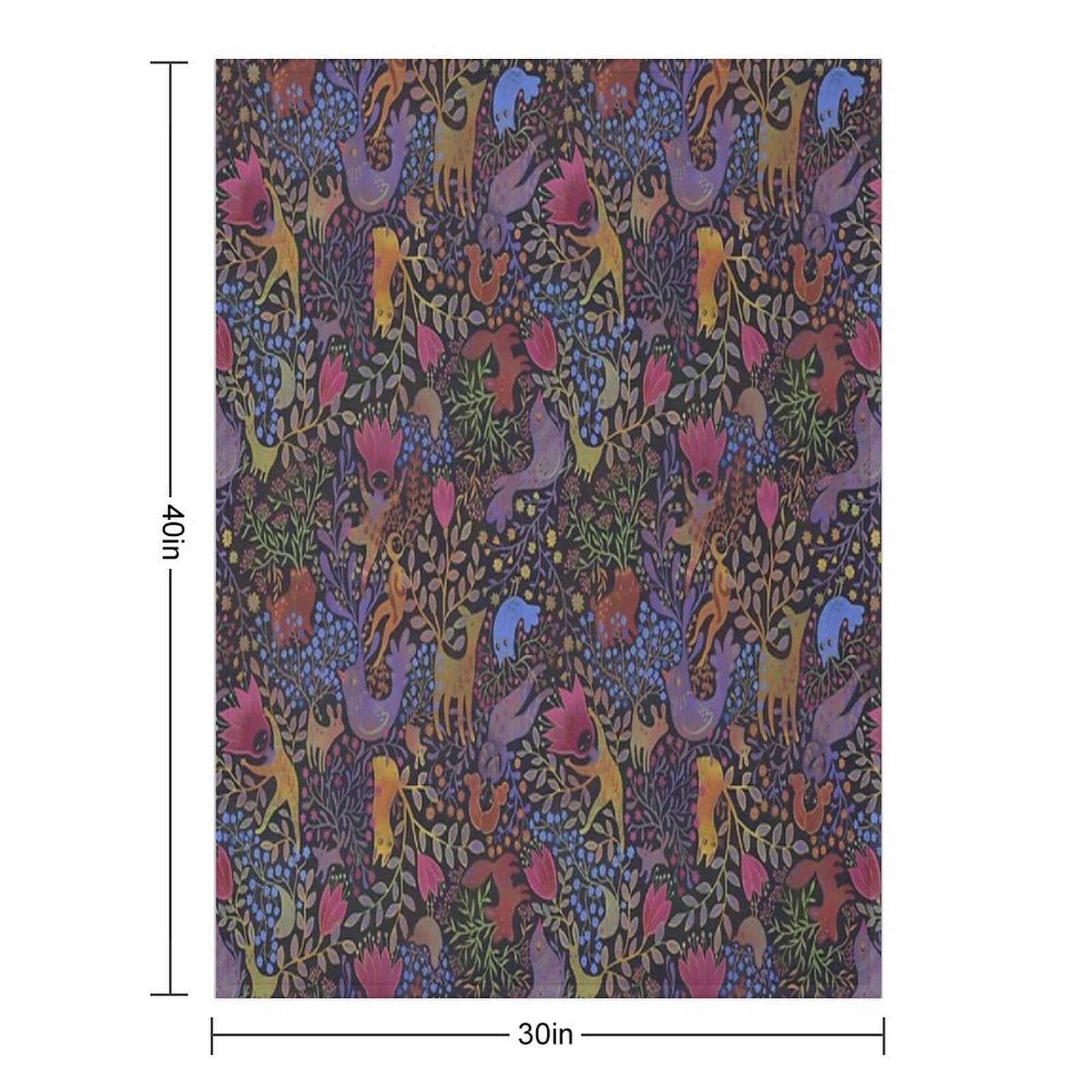 Jewel Tone Design in Dark Background All-season Throw Blanket