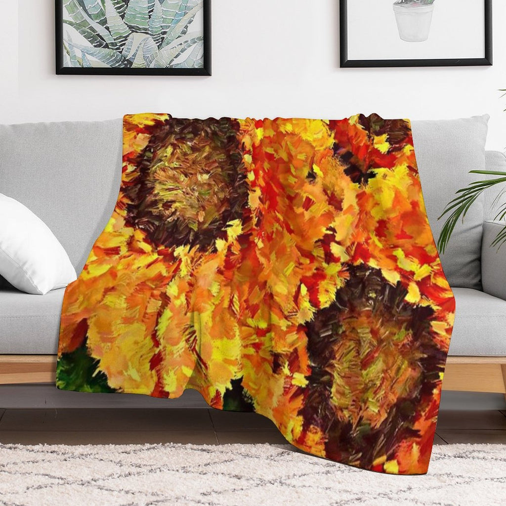 Sunflowers Abstracted Gift-ready Throw Blanket