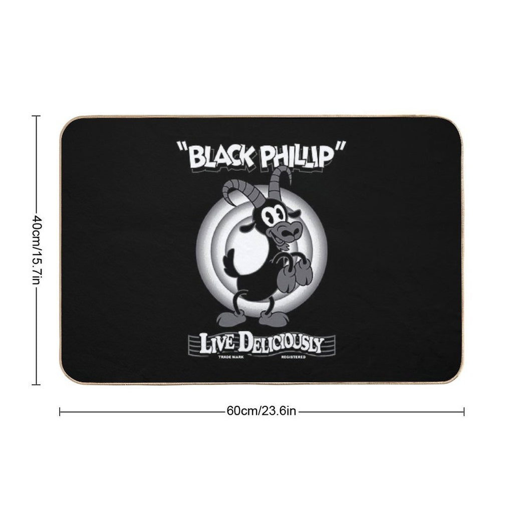 Black Phillip - Vintage Cartoon - Witch - Goth Occult - Live Deliciously  Slip-Resistant Bath Mat