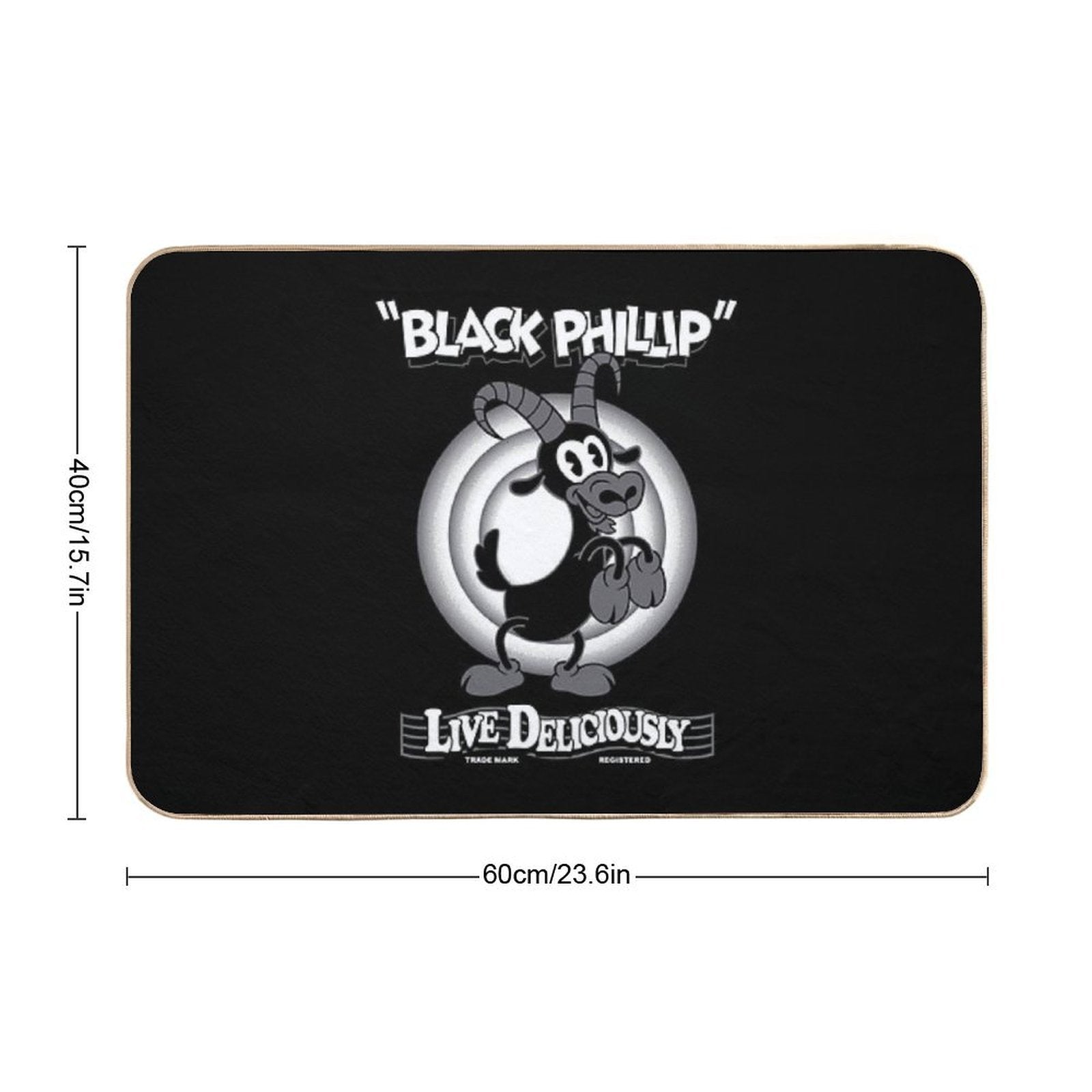 Black Phillip - Vintage Cartoon - Witch - Goth Occult - Live Deliciously  Slip-Resistant Bath Mat