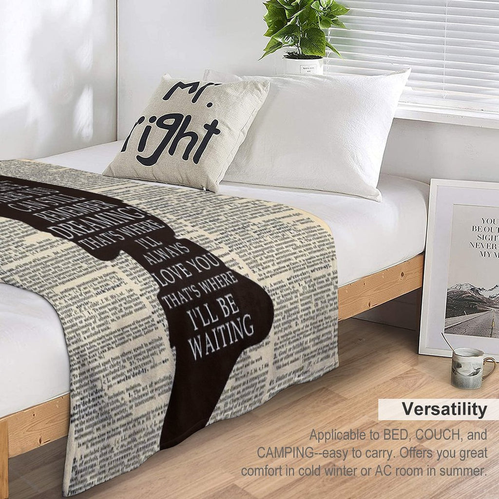 Peter Pan Over Vintage Dictionary Page - That Place Velvety-soft Throw Blanket