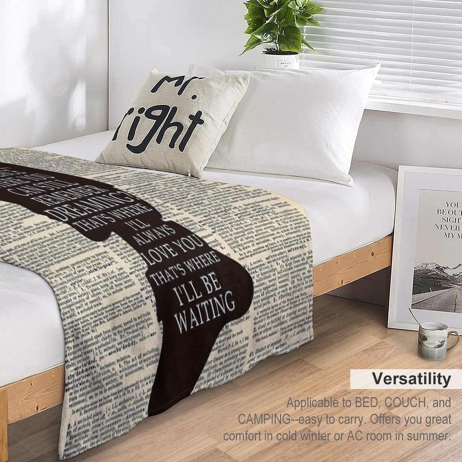 Peter Pan Over Vintage Dictionary Page - That Place Velvety-soft Throw Blanket