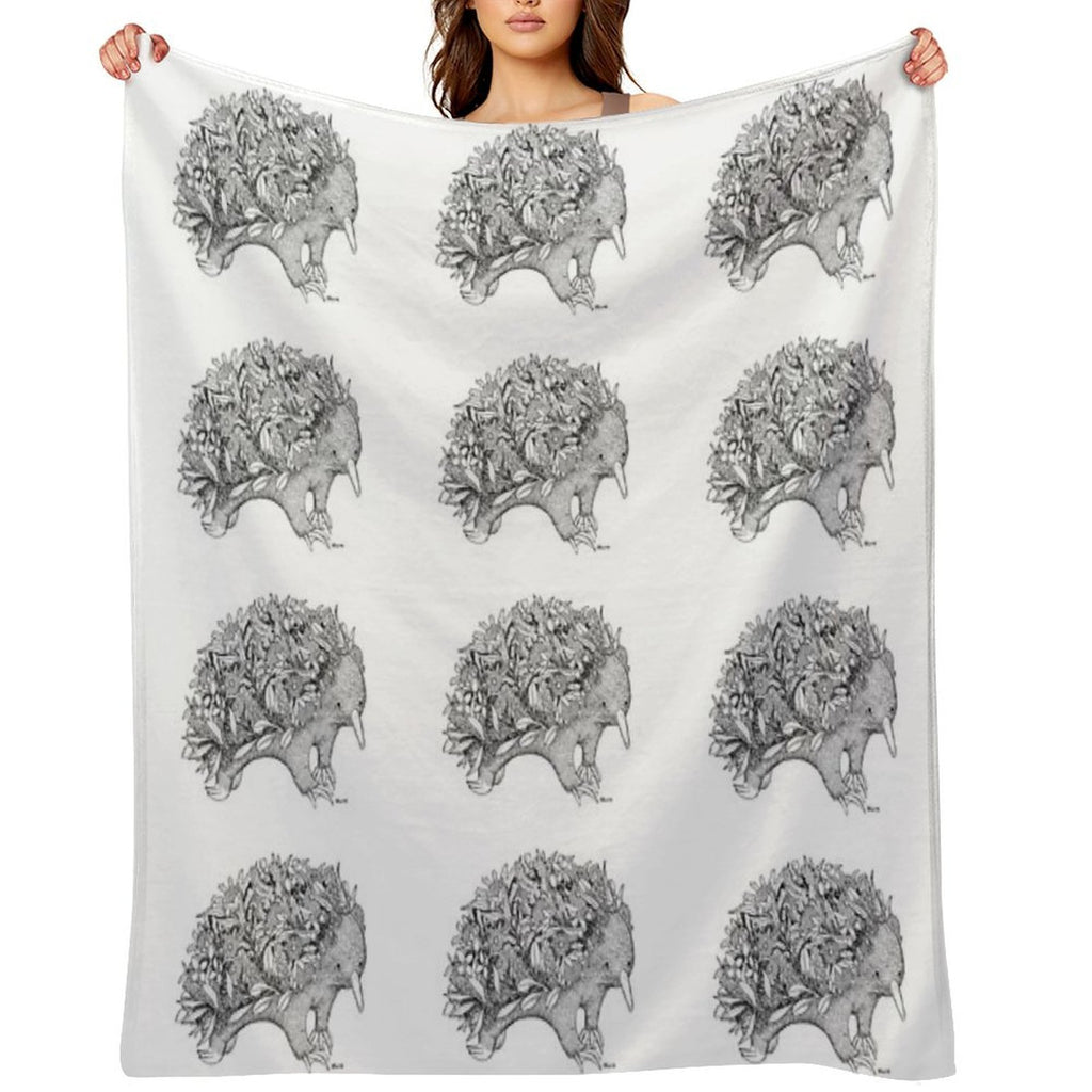 Botanical Echidna Velvety-soft Throw Blanket