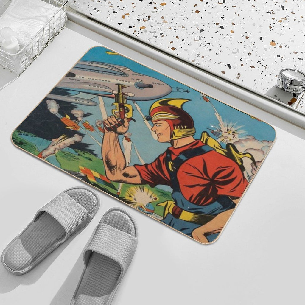 Buck Rogers Vintage Comic Boys Retro Hipster Print Mask Gift  Rapid-Drying Bath Mat