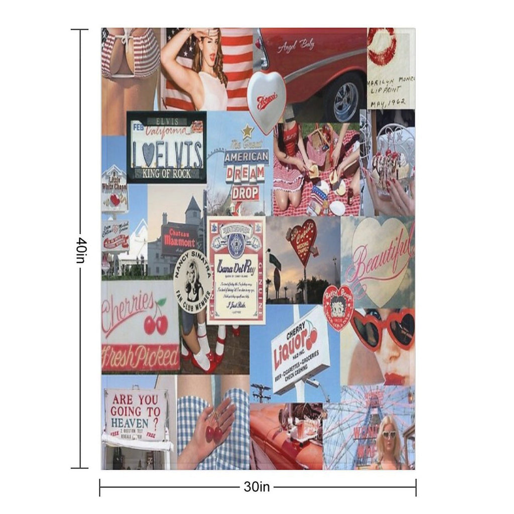 Cinnamon Girl Collage Sustainable Throw Blanket