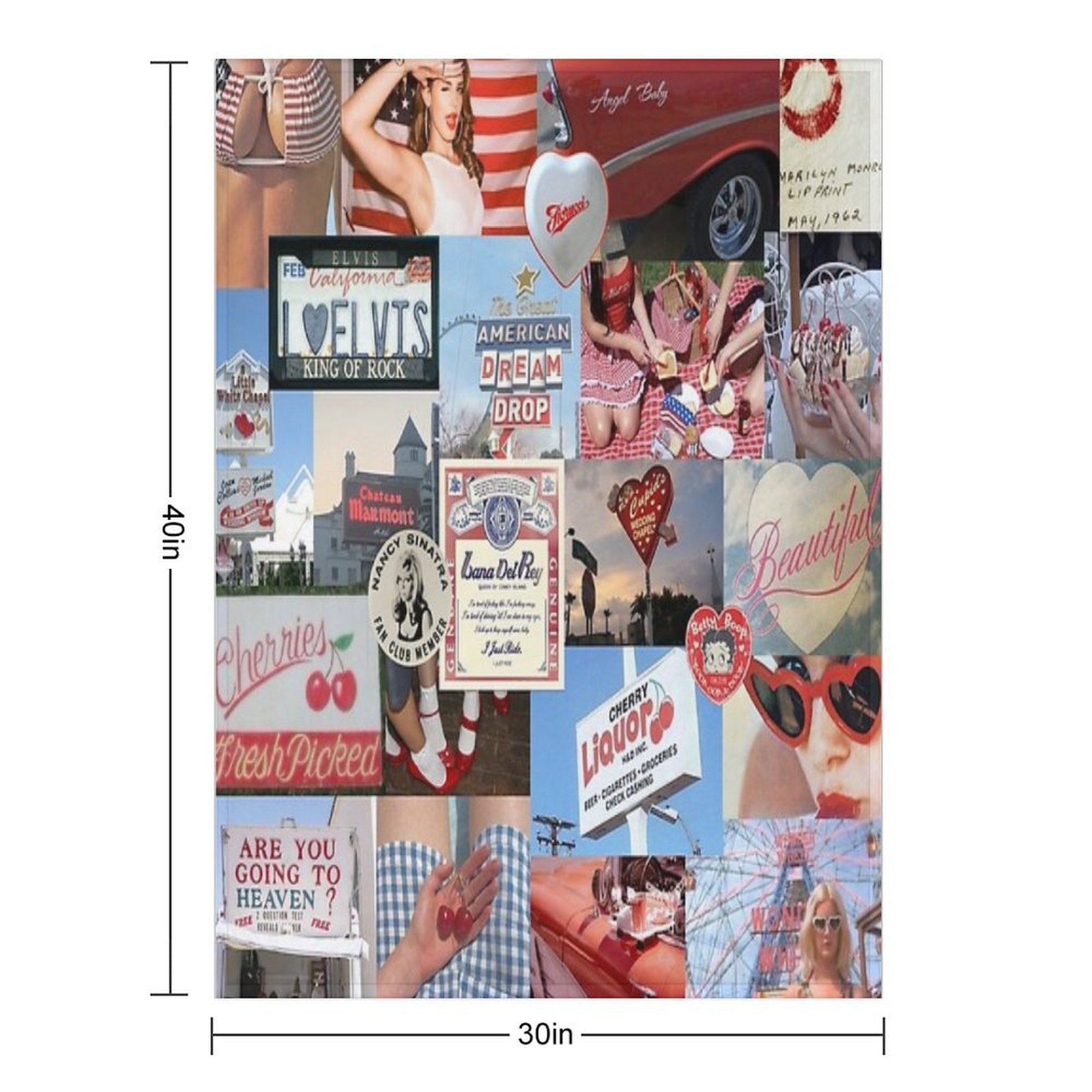 Cinnamon Girl Collage Sustainable Throw Blanket