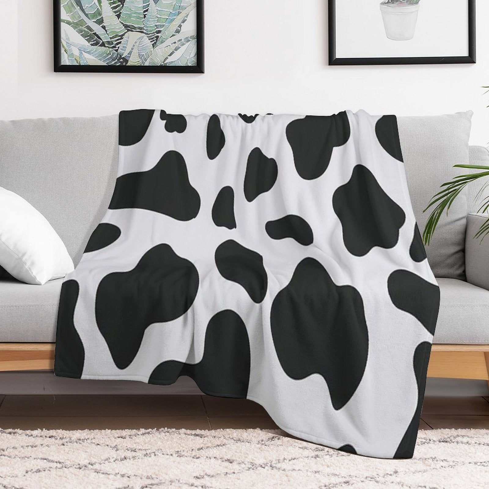 Cow Pattern Versatility Throw Blanket