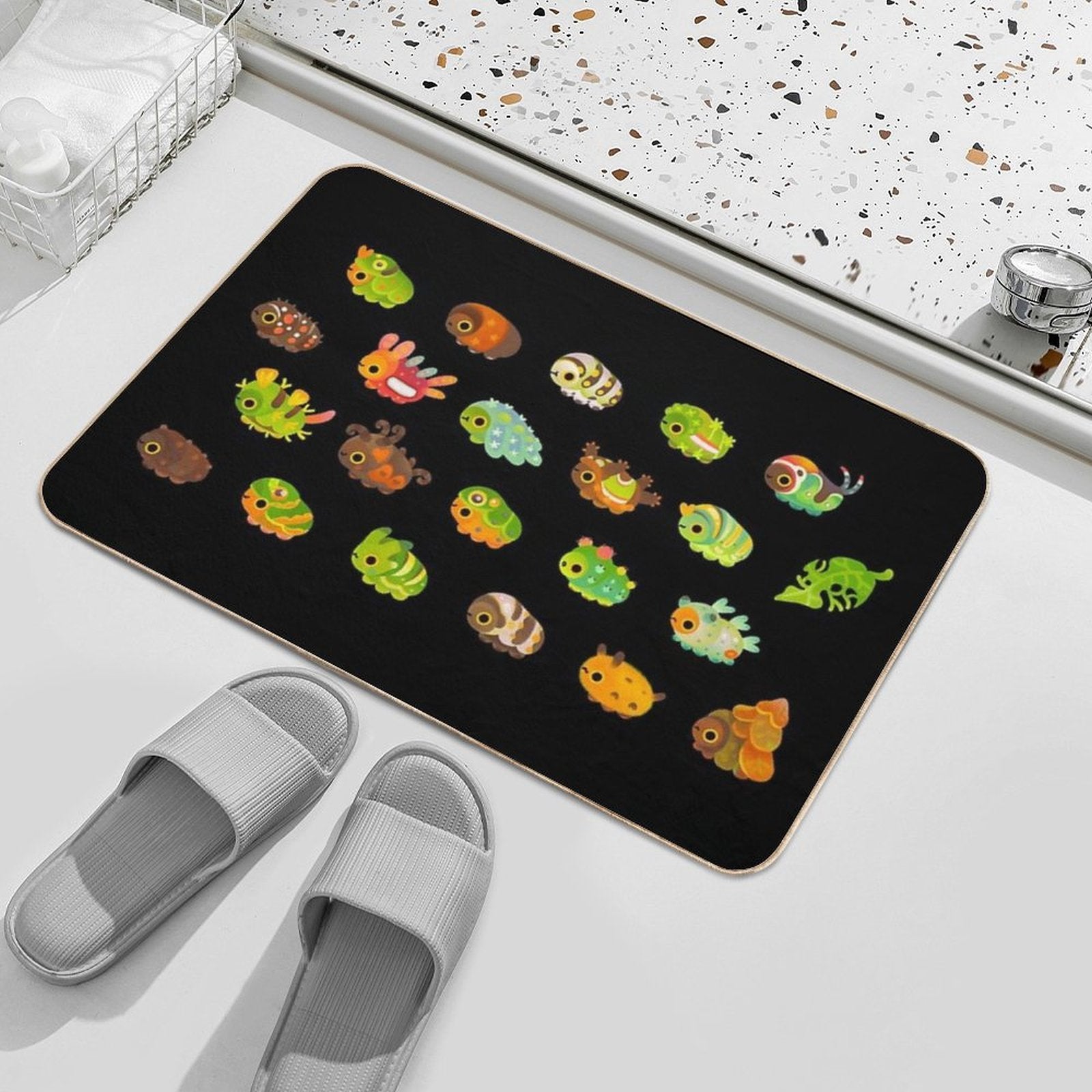 Caterpillar - Dark  Stain-Proof Bath Mat