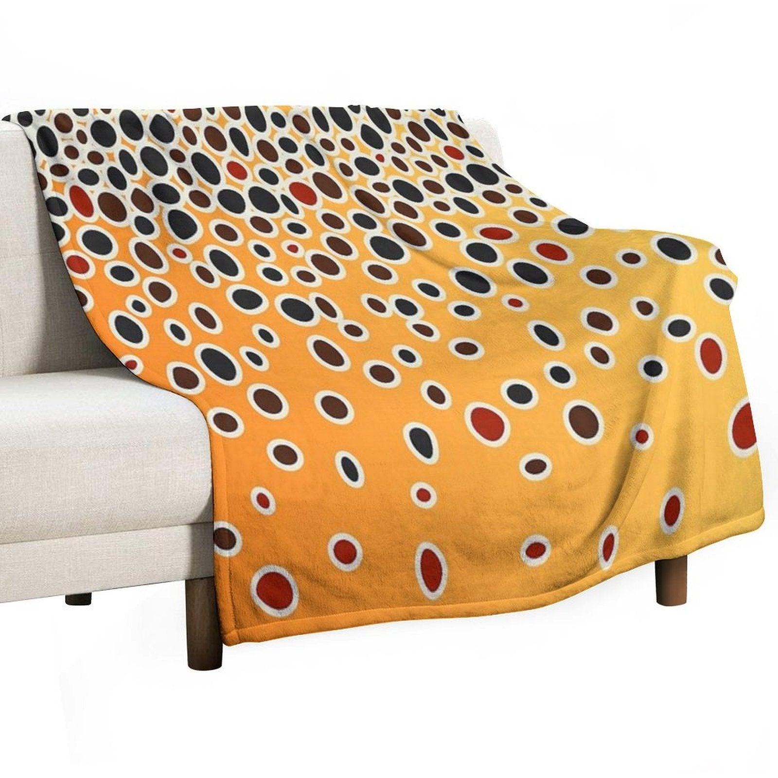 Brown Trout Skin Wrinkle-free Throw Blanket
