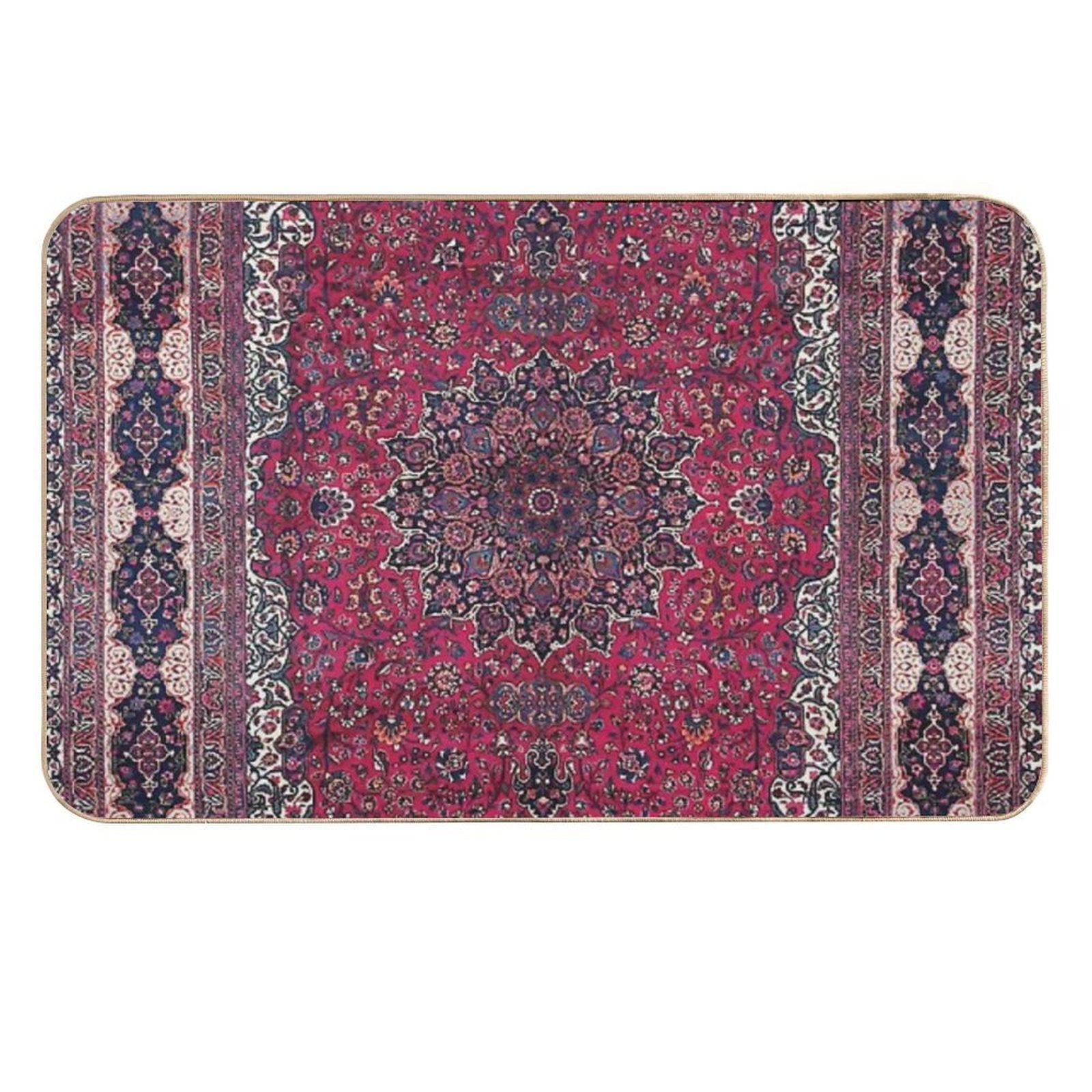 Saber Meshed Persian Carpet Print  Dirt-Trapping Bath Mat