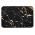 Black Gold Marble  Repositionable Bath Mat