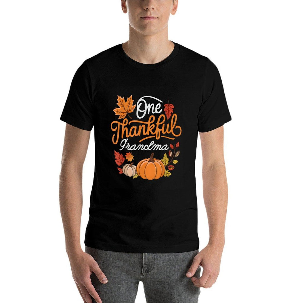 One Thankful Grandma Autumn Fall Thanksgiving Pumpkin  Trendy Pattern T-Shirt