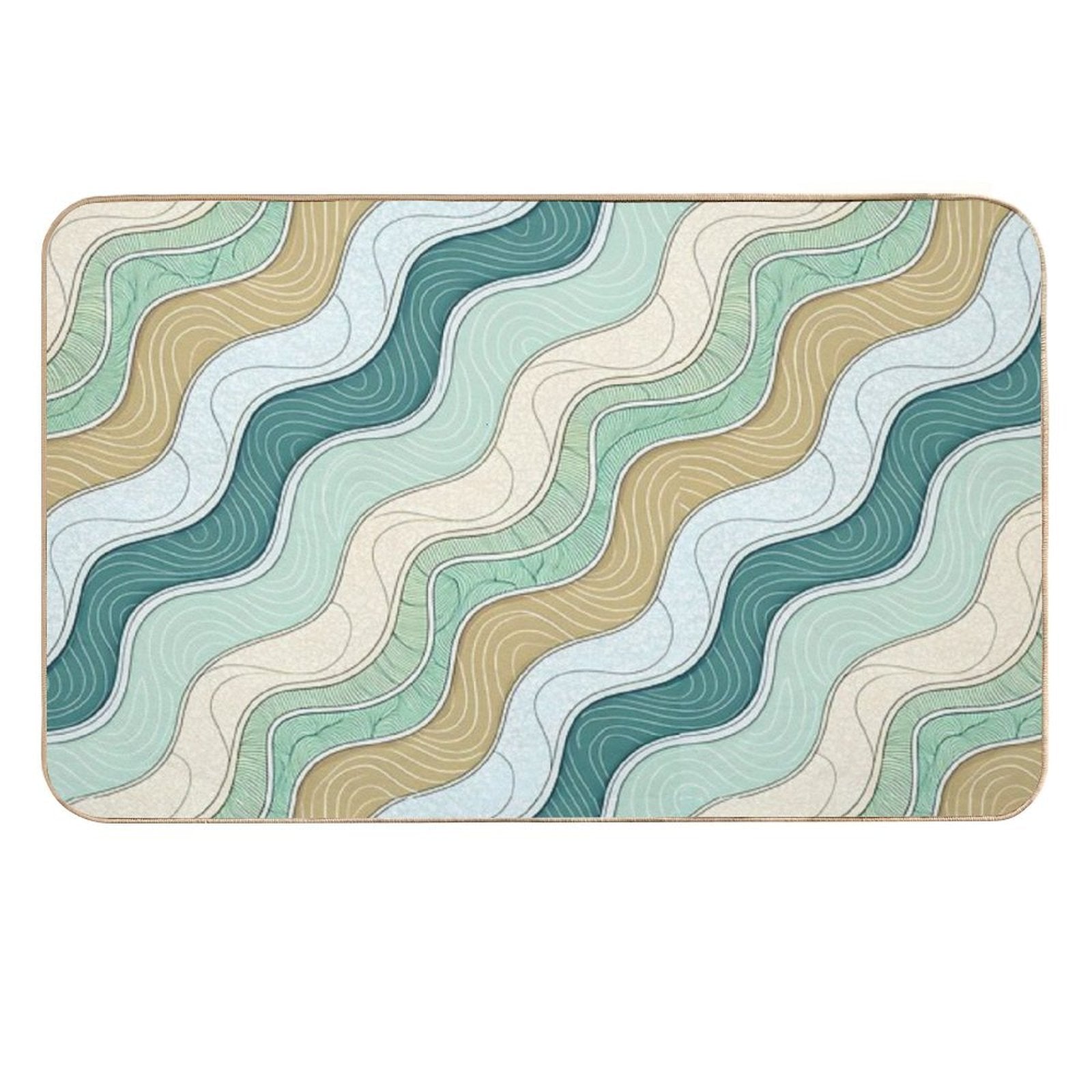 Beach Wave Pattern  Non-Slip Bath Mat