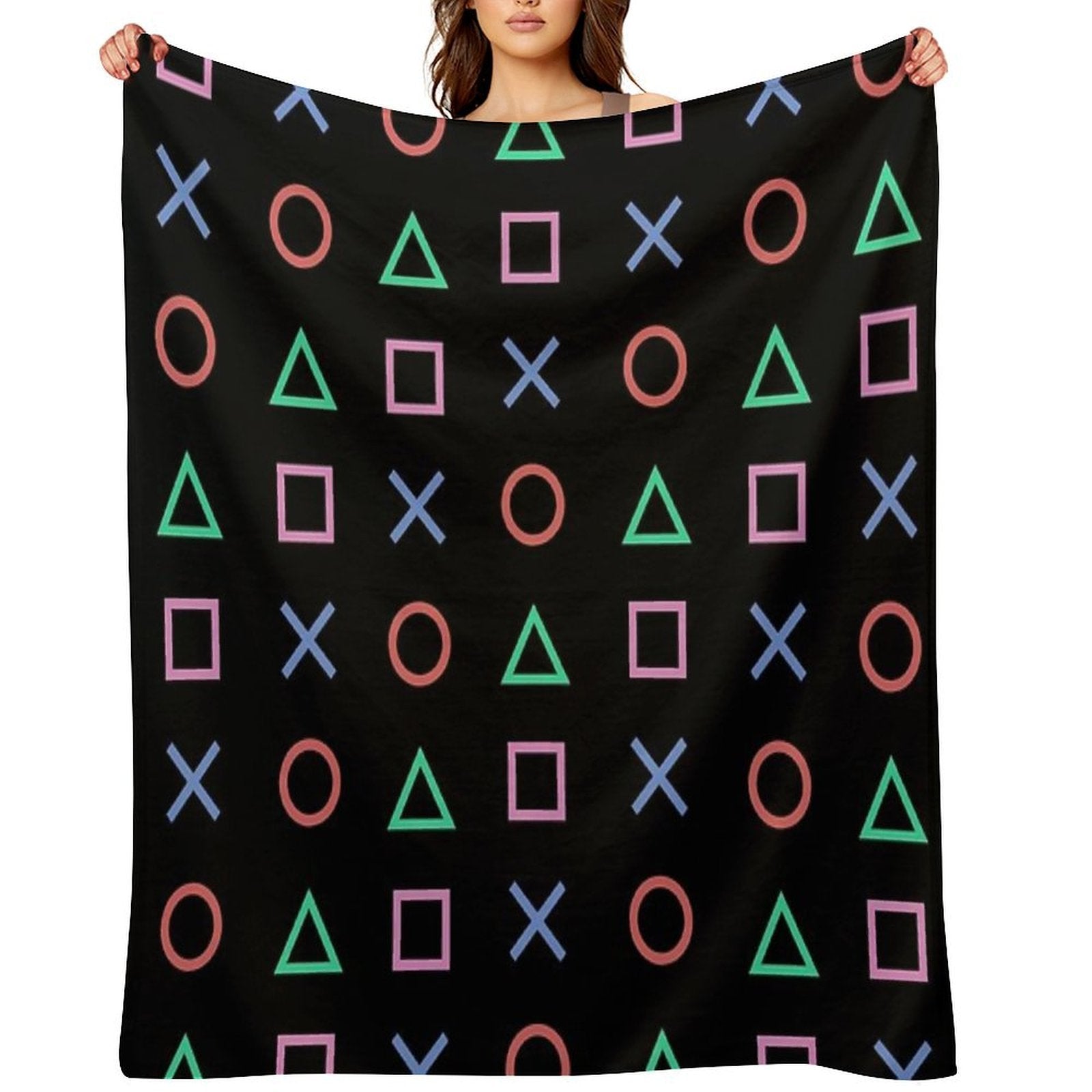 Classico Controller Buttons Icon Travel-friendly Throw Blanket