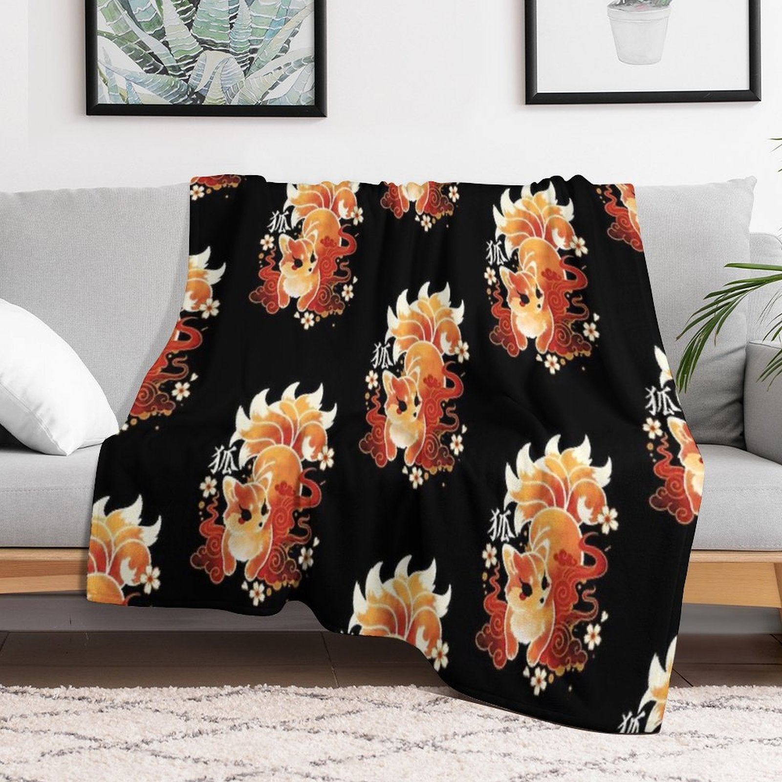 Kitsune Kawaii Comfort Throw Blanket