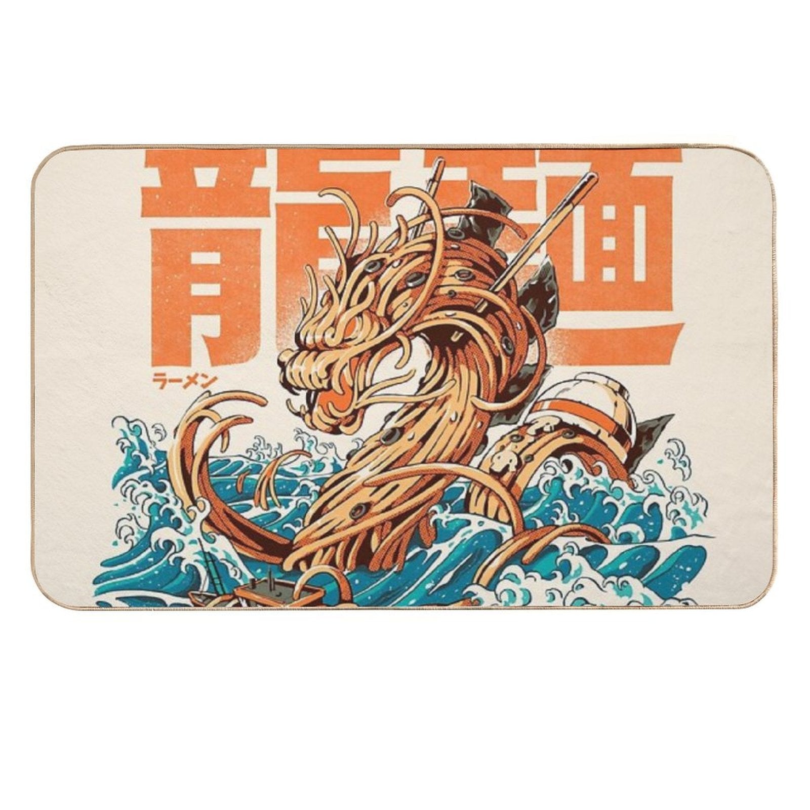 Great Ramen Dragon Off Kanagawa  Dirt-Trapping Bath Mat