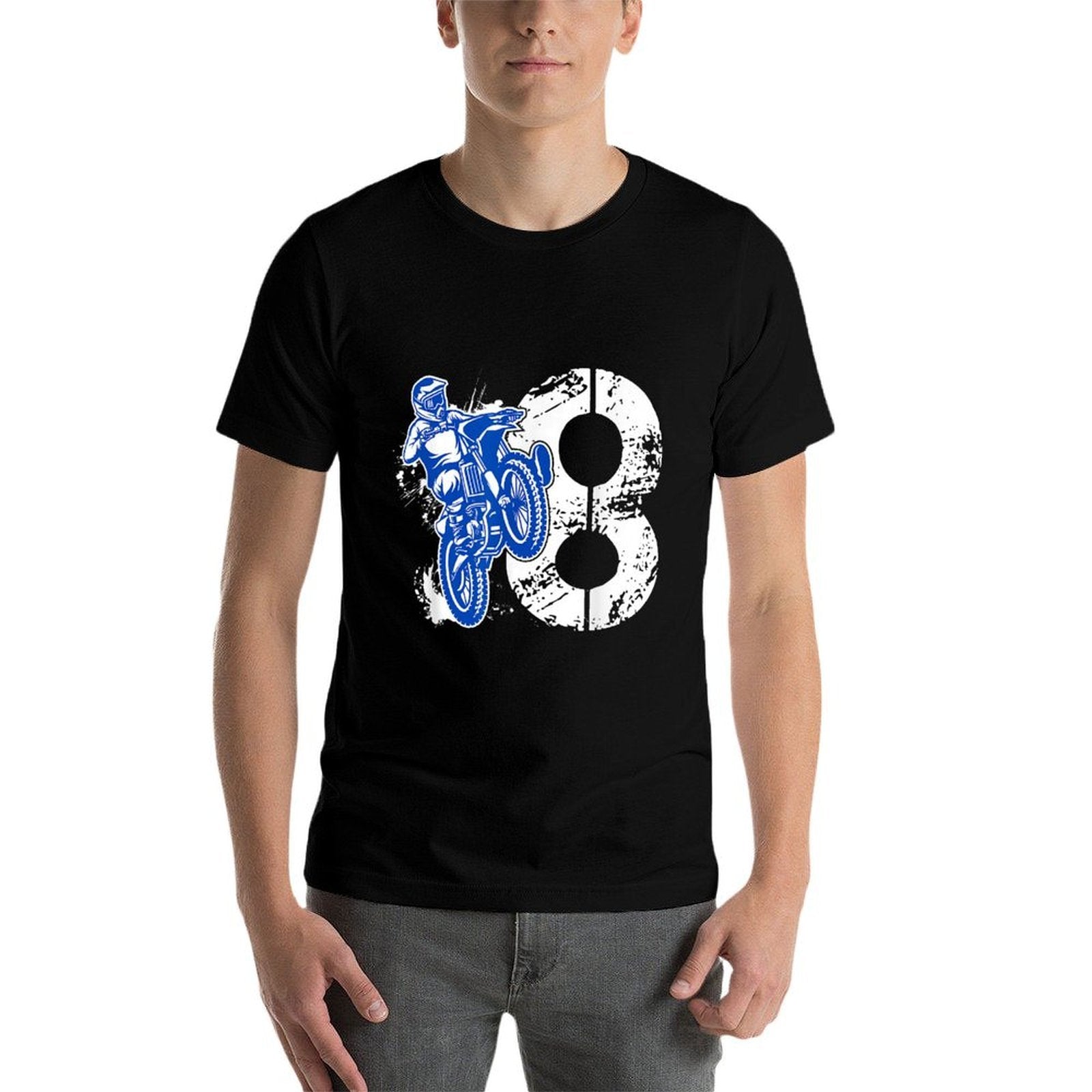 8th Birthday Party Dirt Bike Boy 8 Year Old Dirt Biker  Moisture-wicking T-Shirt