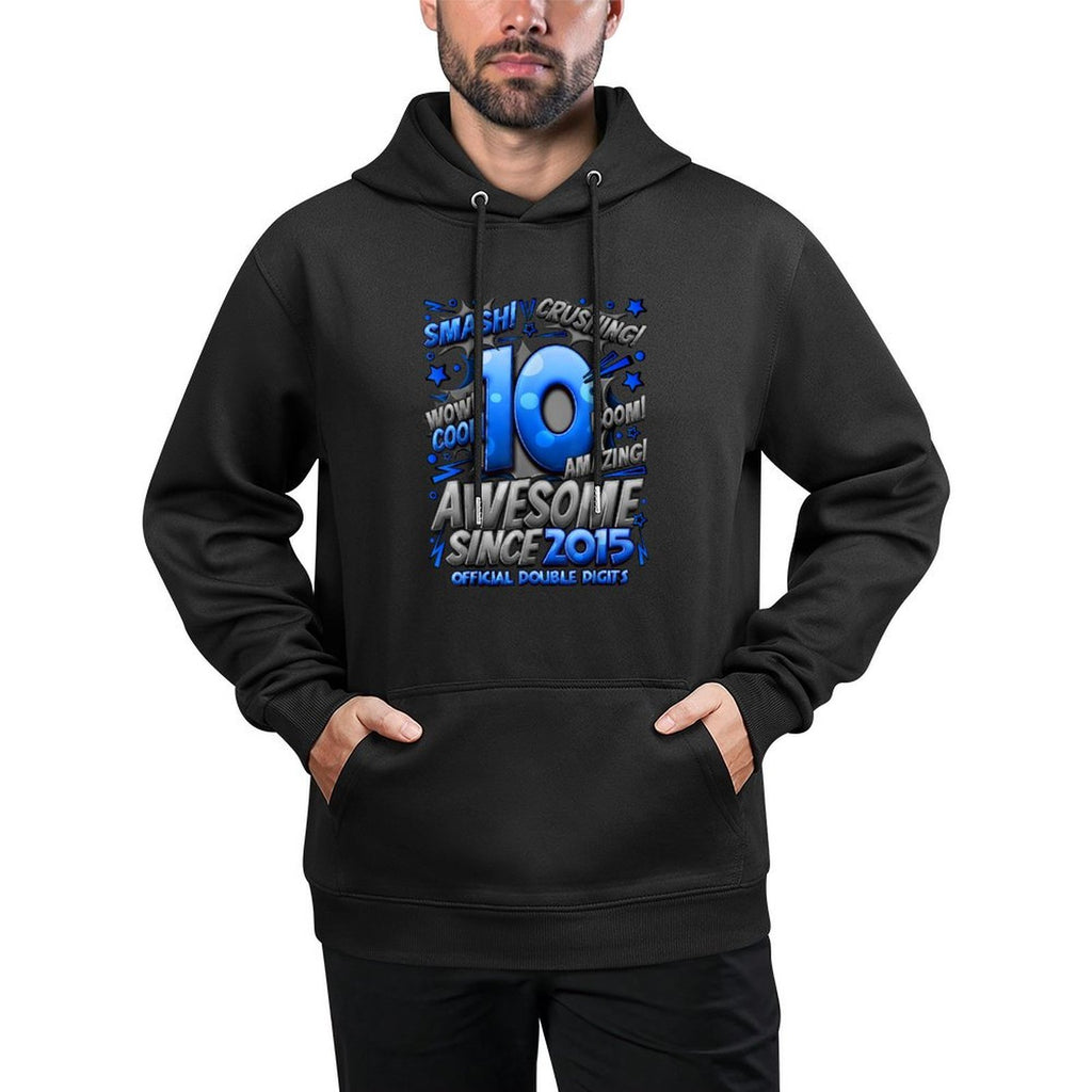 Official Double Digits 10 Year Old Gifts 10th Birthday Boy Shape Retention Hoodie