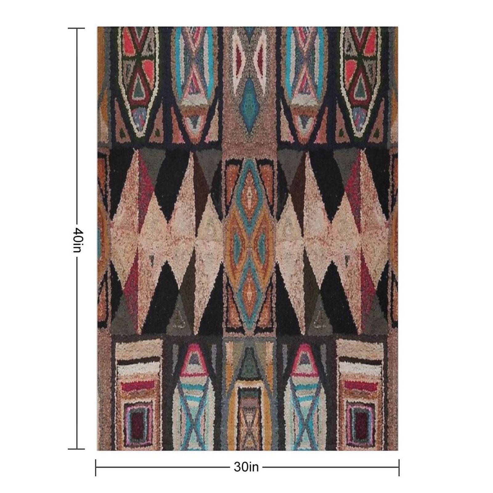 Abstract Bohemian Design Durable Throw Blanket