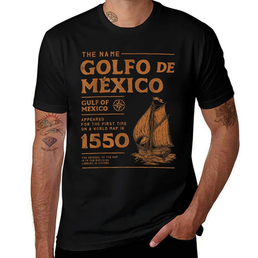 Gulf of Mexico First Map Since 1550  Ribbed Collar T-Shirt