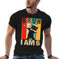 6 Year Old Birthday Dabbing Boy Bruh Its My 6th Birthday  Ribbed Collar T-Shirt