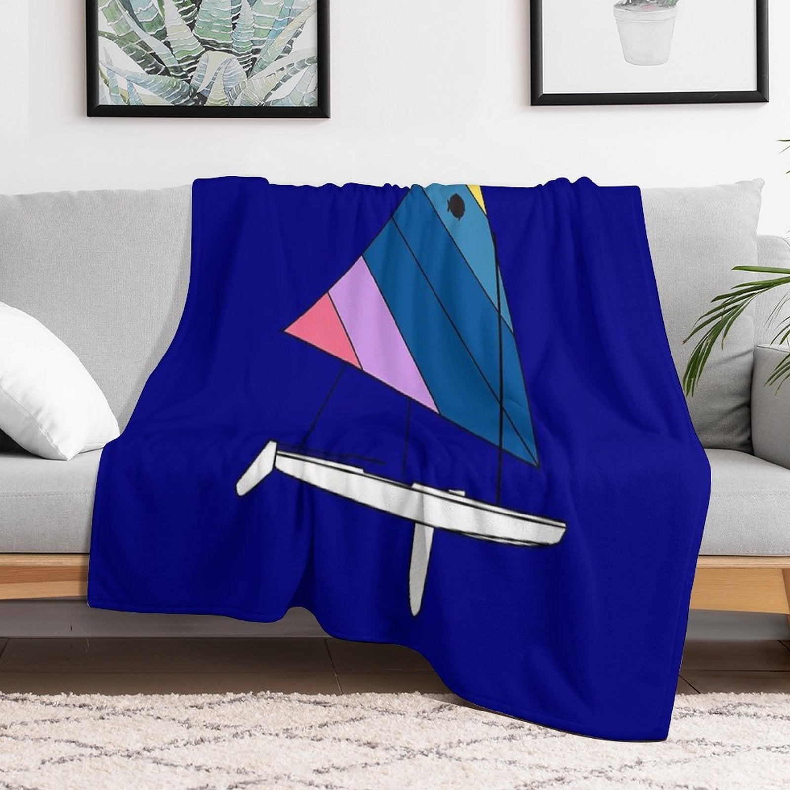 Sunfish Sailboat Multi-functional Throw Blanket