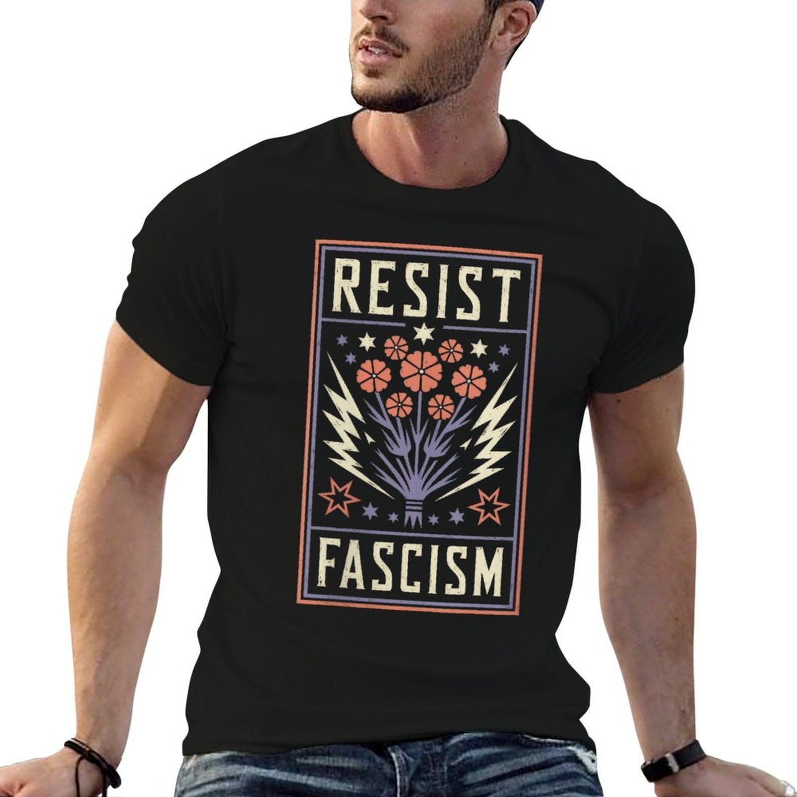 Womens Resist Fascism Protest Trump Anti Trump  Stretchy T-Shirt