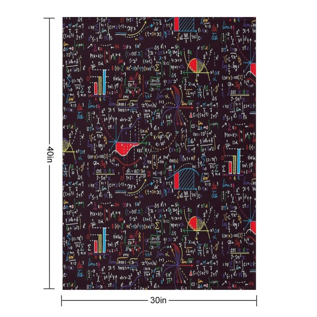 Colorful Math Formulas Plush Throw Blanket
