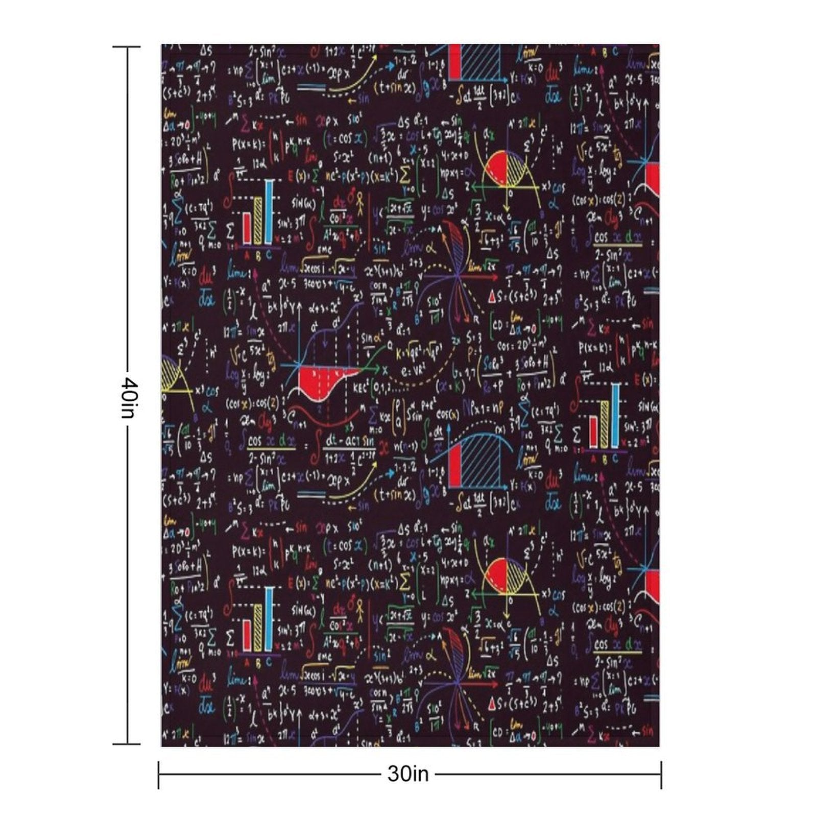 Colorful Math Formulas Plush Throw Blanket