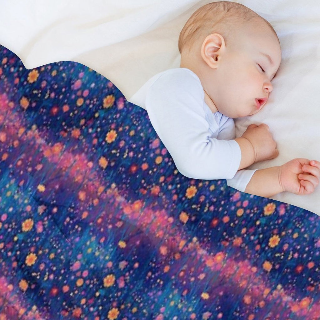 Field of Neon Cosmic Wildflowers Versatility Throw Blanket