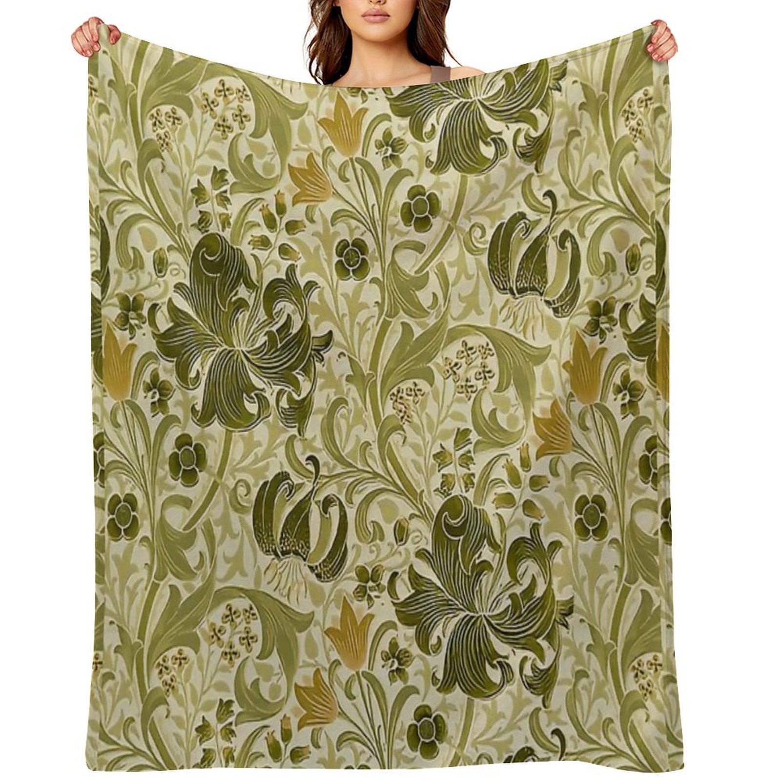 William Morris - Honeysucklea 'No,02. Lightweight Throw Blanket