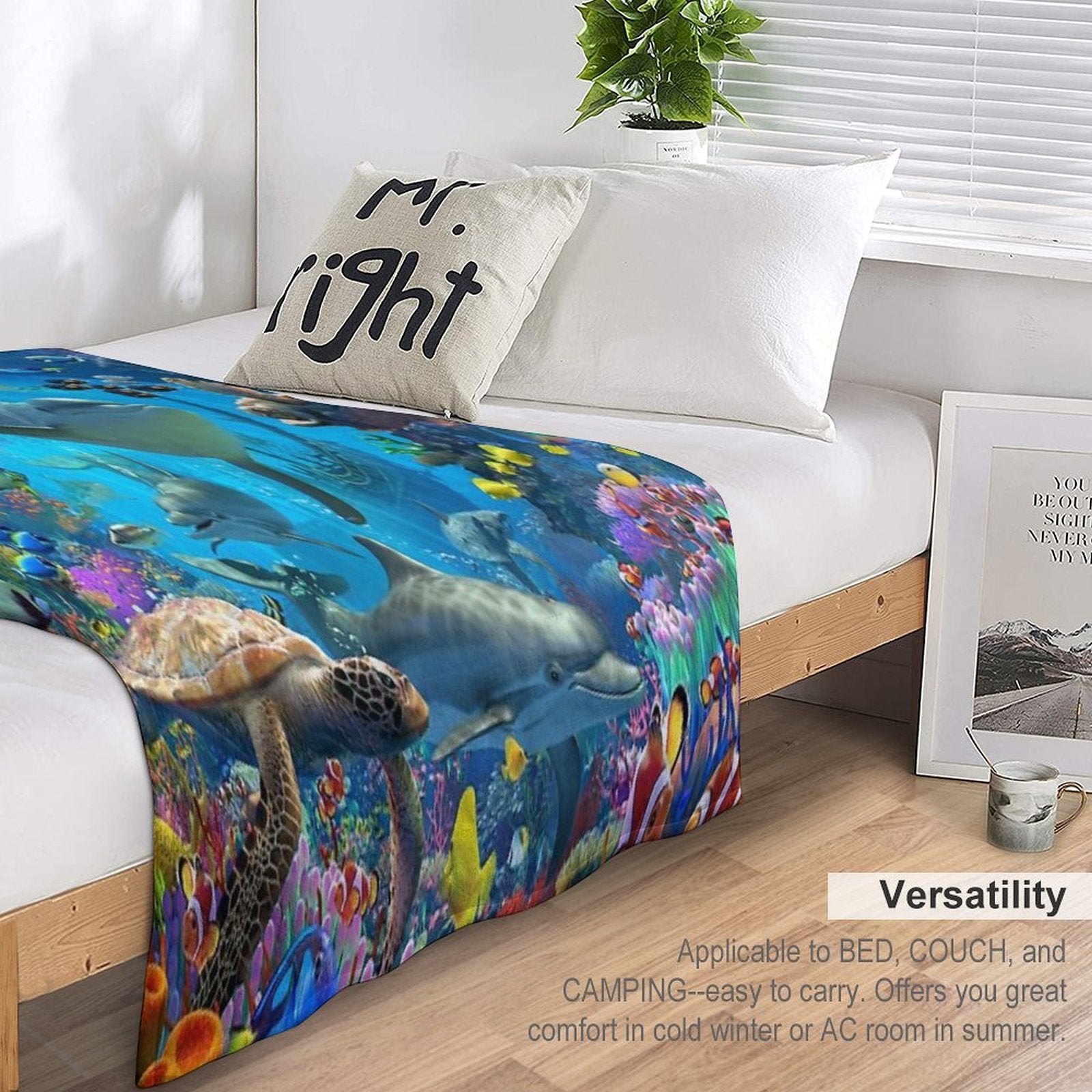Dolphin Playground Travel-friendly Throw Blanket