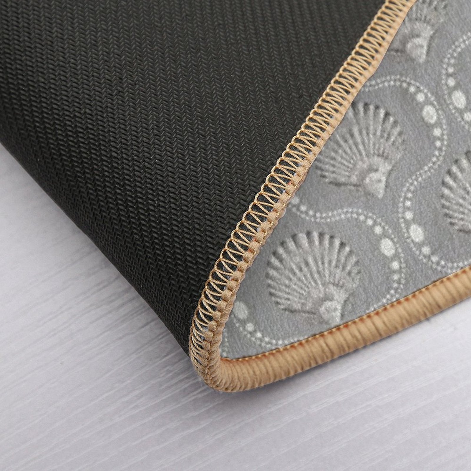 Scallops And Spots Neutral Mocha And Sepia Brown  Pet-Safe Bath Mat