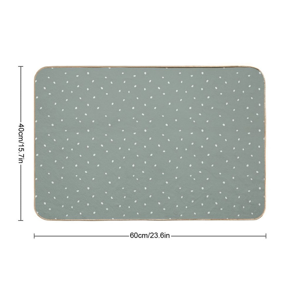 Scattered Dots in Mountain Green  Non-Slip Bath Mat