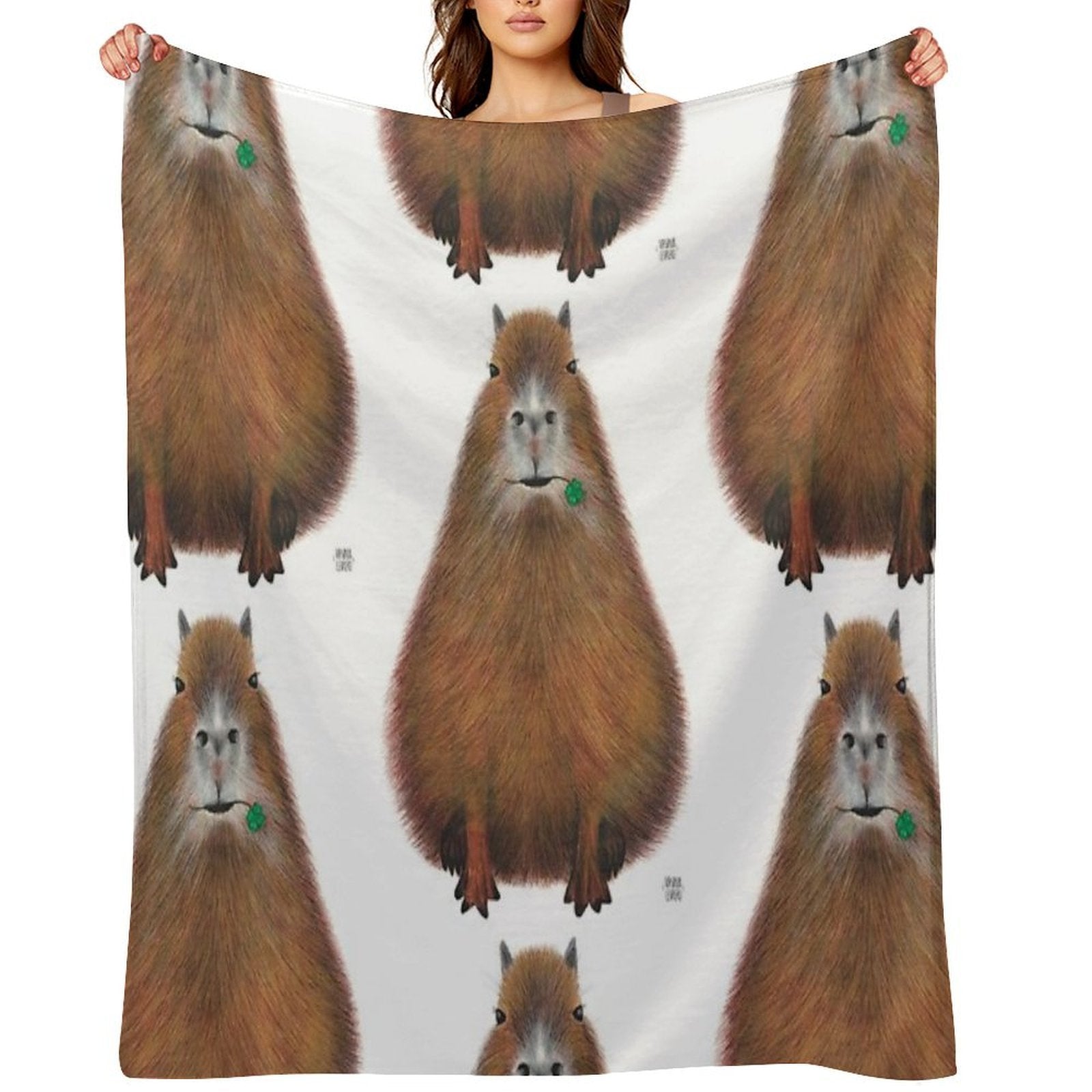 Capybara High Quality, Hand Made Illustration Comfort Throw Blanket