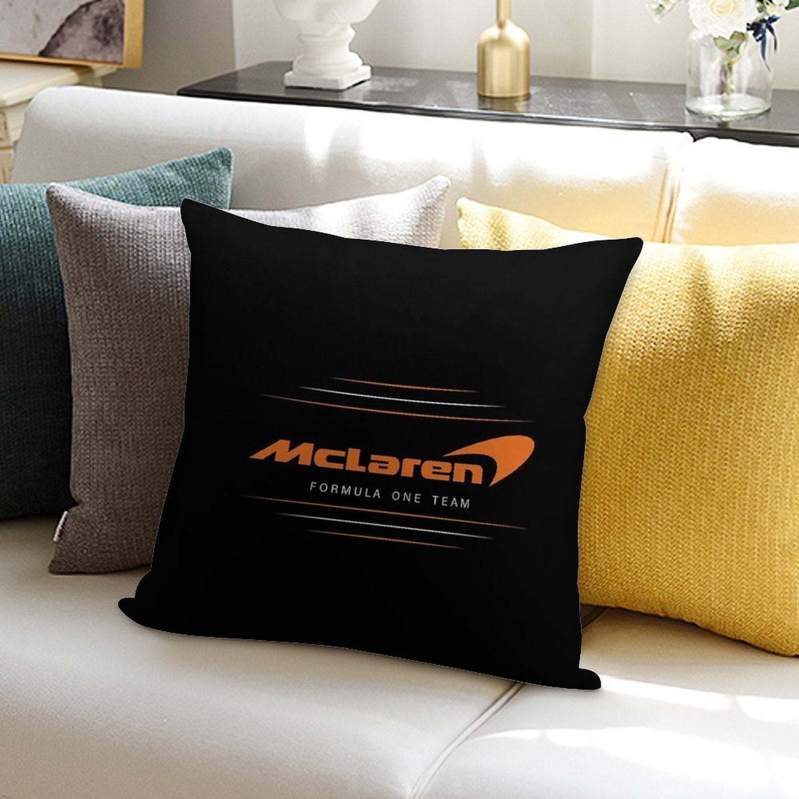 British Motor Racing Team Soft High-Density Material Throw Pillow