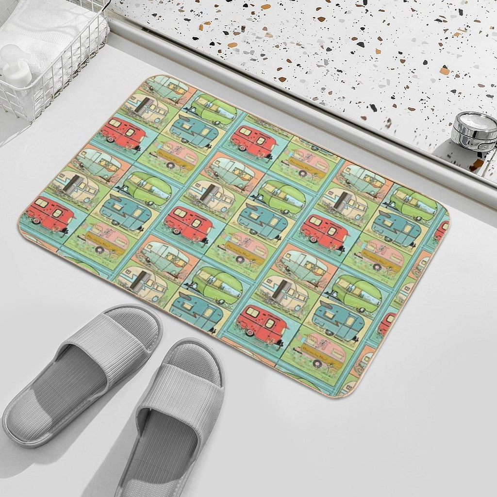 Camping Glamping in Vintage Trailers!  Toxin-Free Bath Mat
