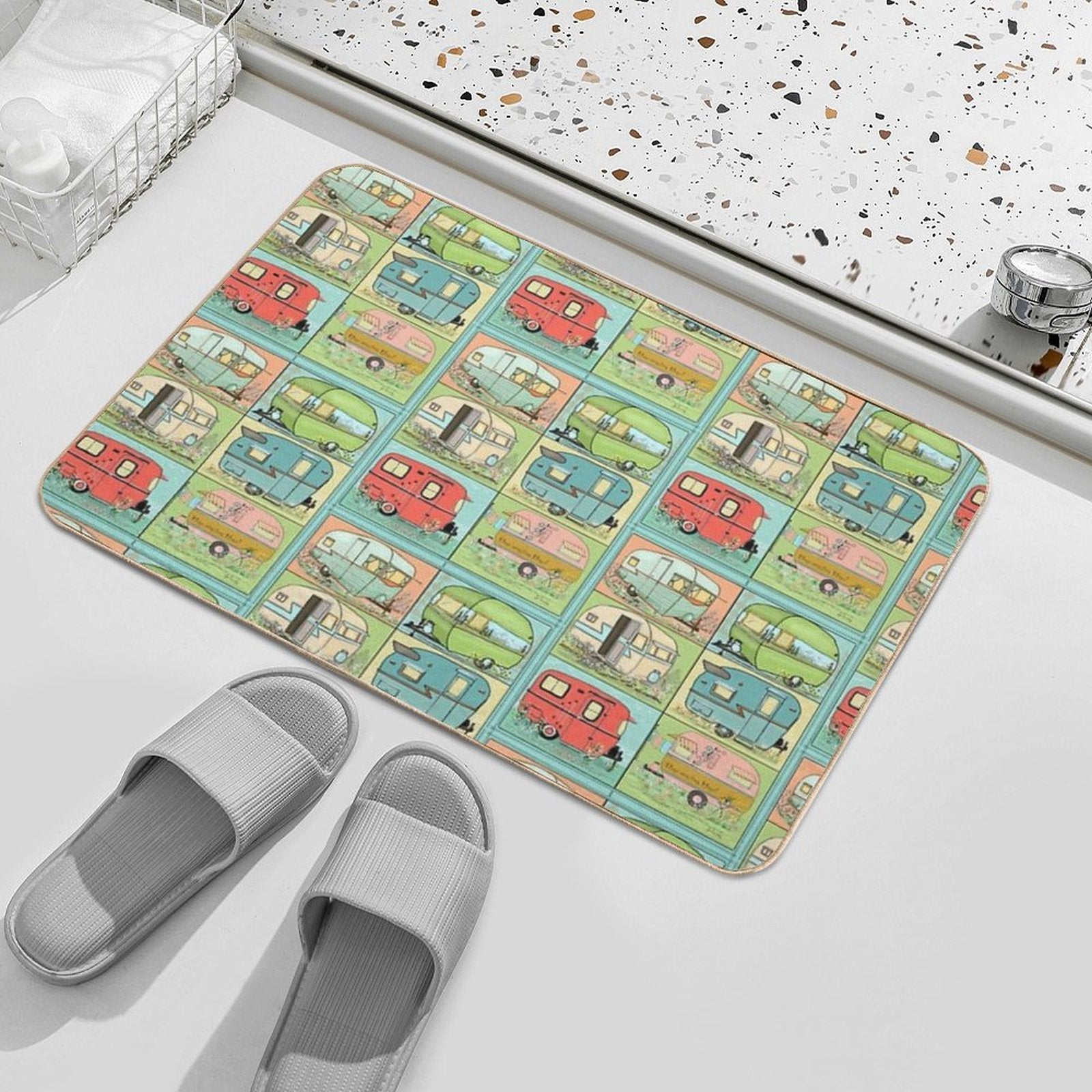 Camping Glamping in Vintage Trailers!  Toxin-Free Bath Mat
