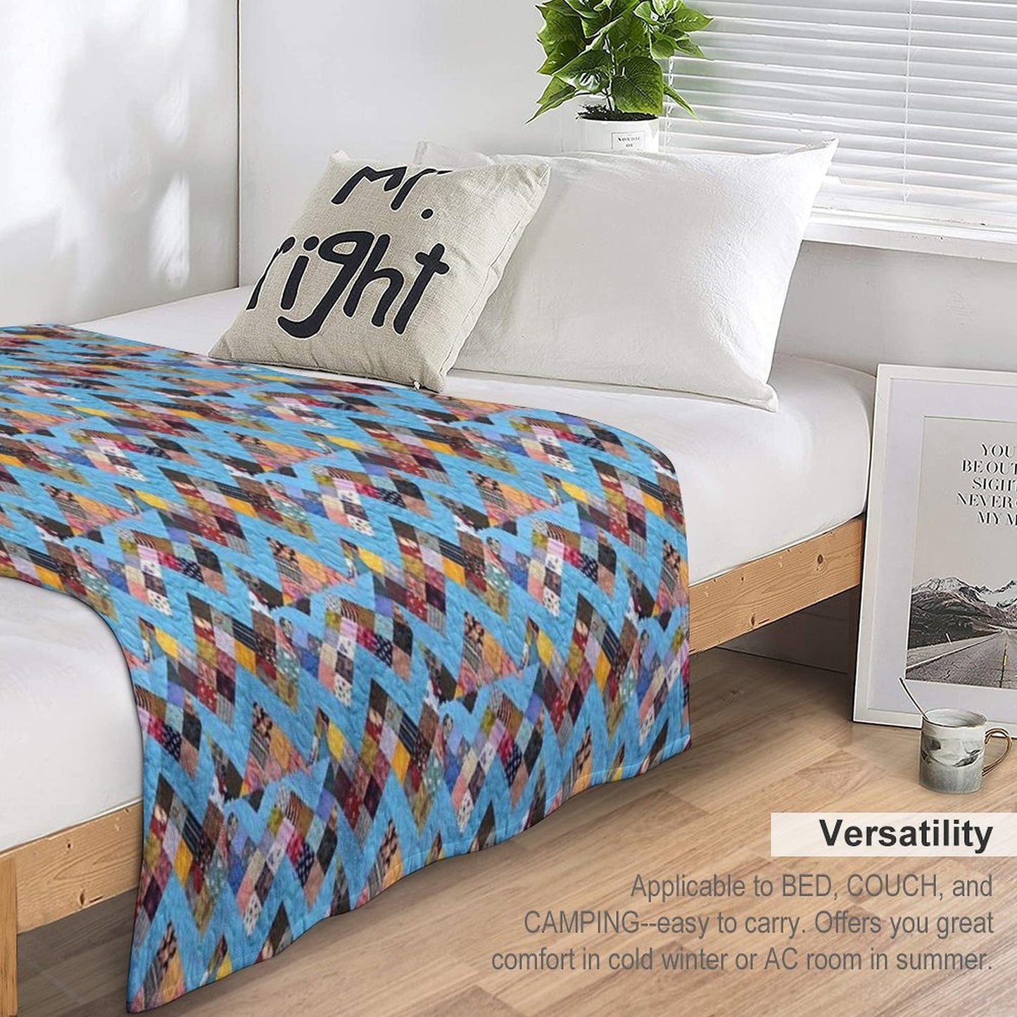Zig Zag Chevron Quilt Comfort Throw Blanket