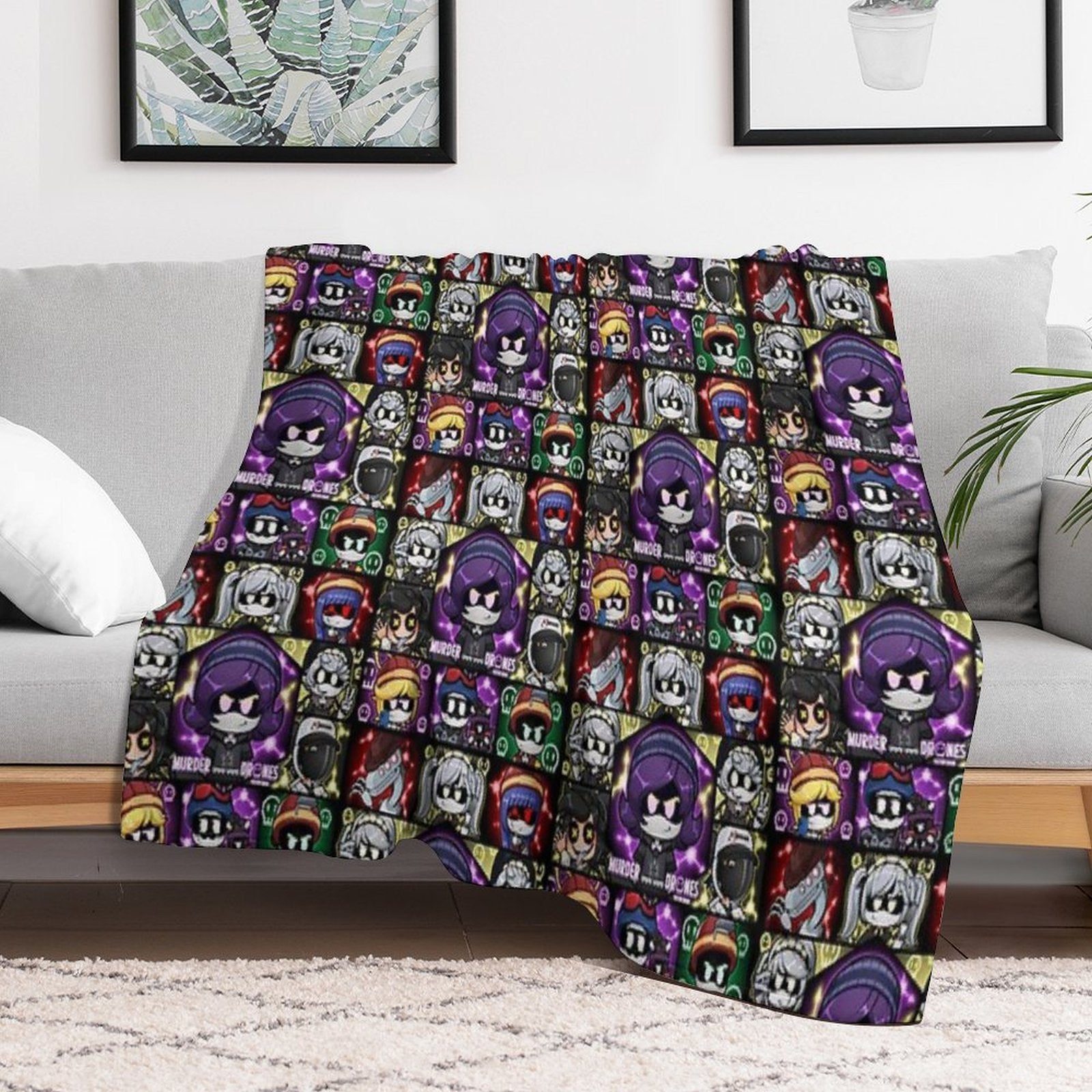 Murder Drones Fanart Chibis Durable Throw Blanket