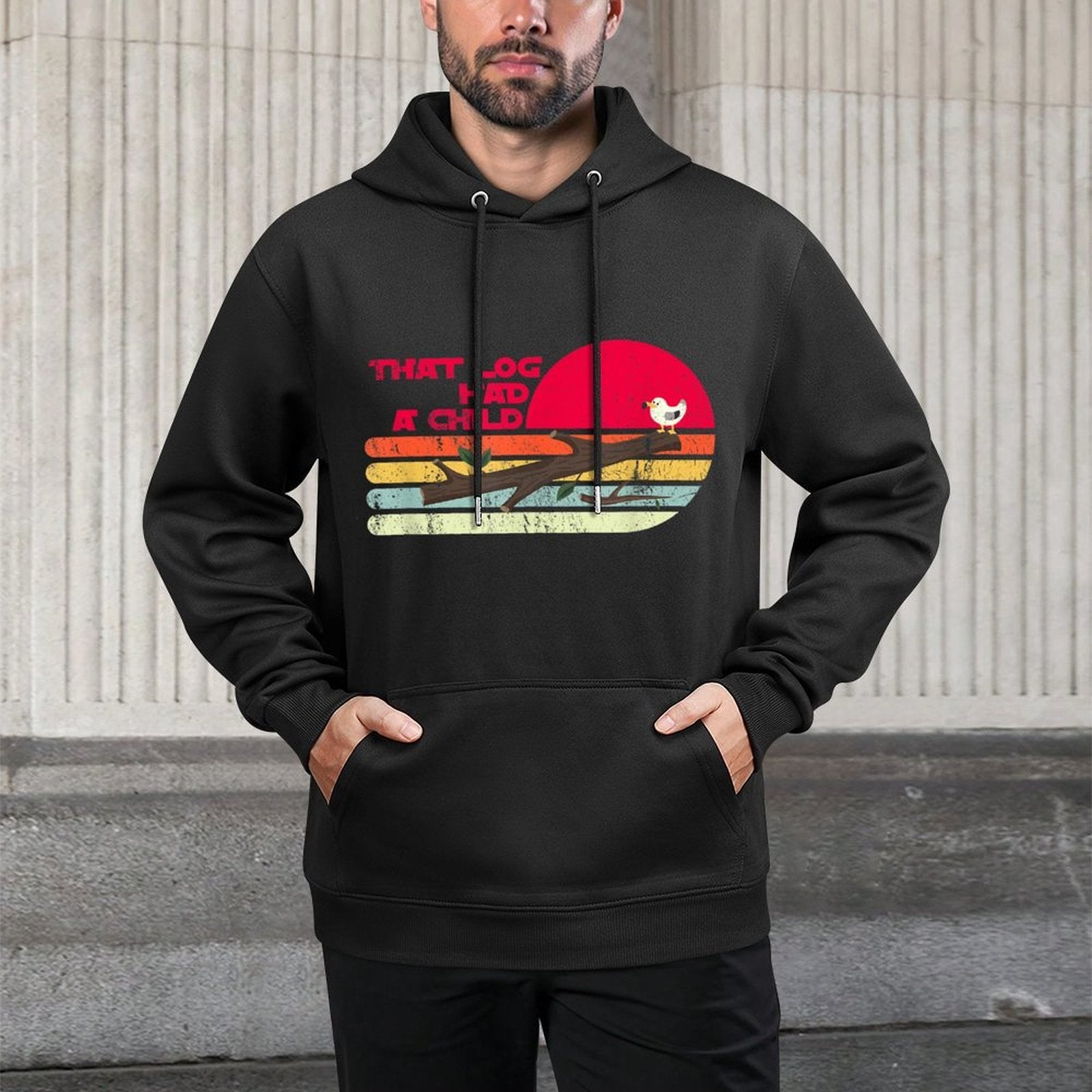 Seagulls That Log Had A Child Dank Meme Stop It Now Dad Joke Medium-Weight Fabric Hoodie