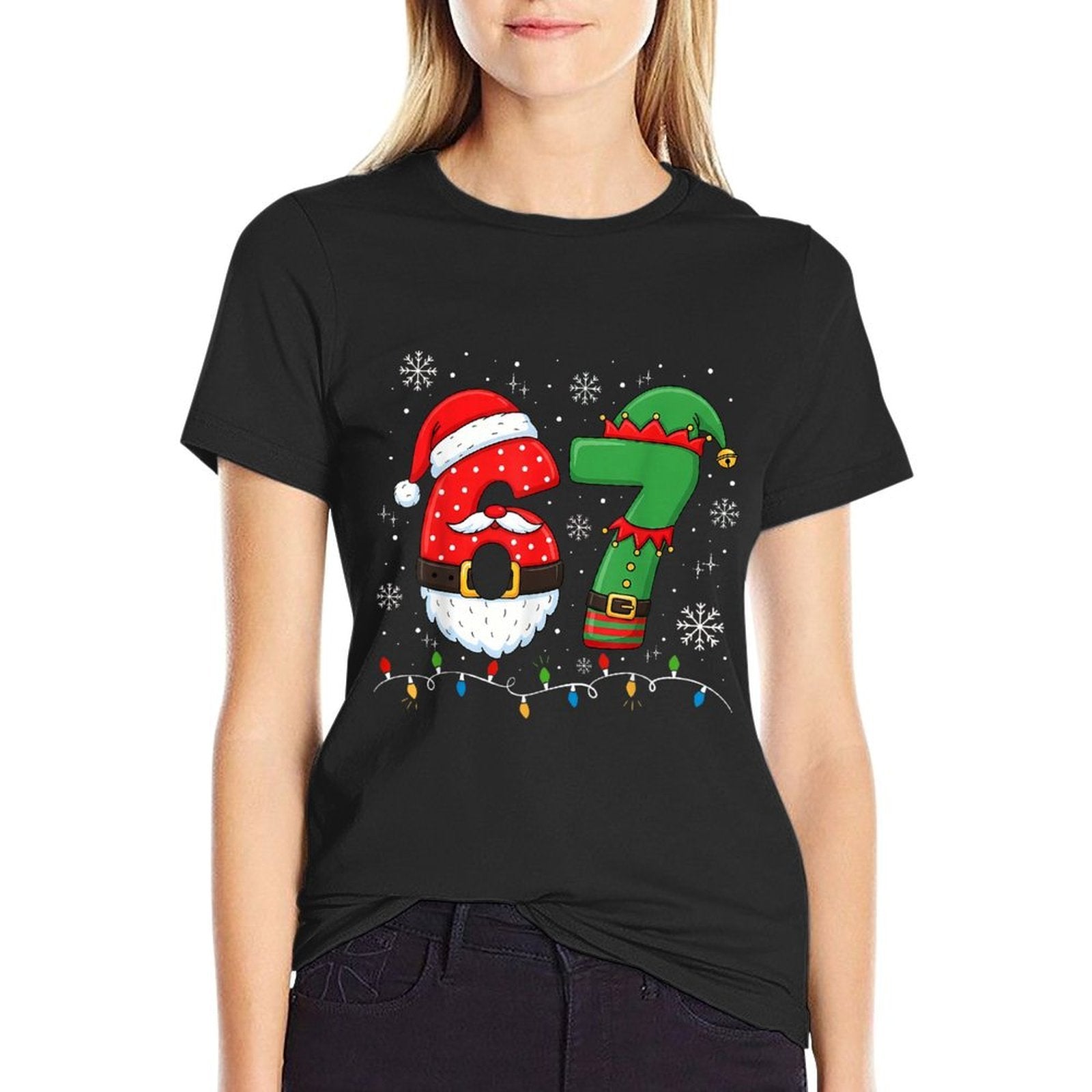 67 Christmas 6 7 Meme Pajamas Holiday Gen Alpha Slang  Breathable T-Shirt