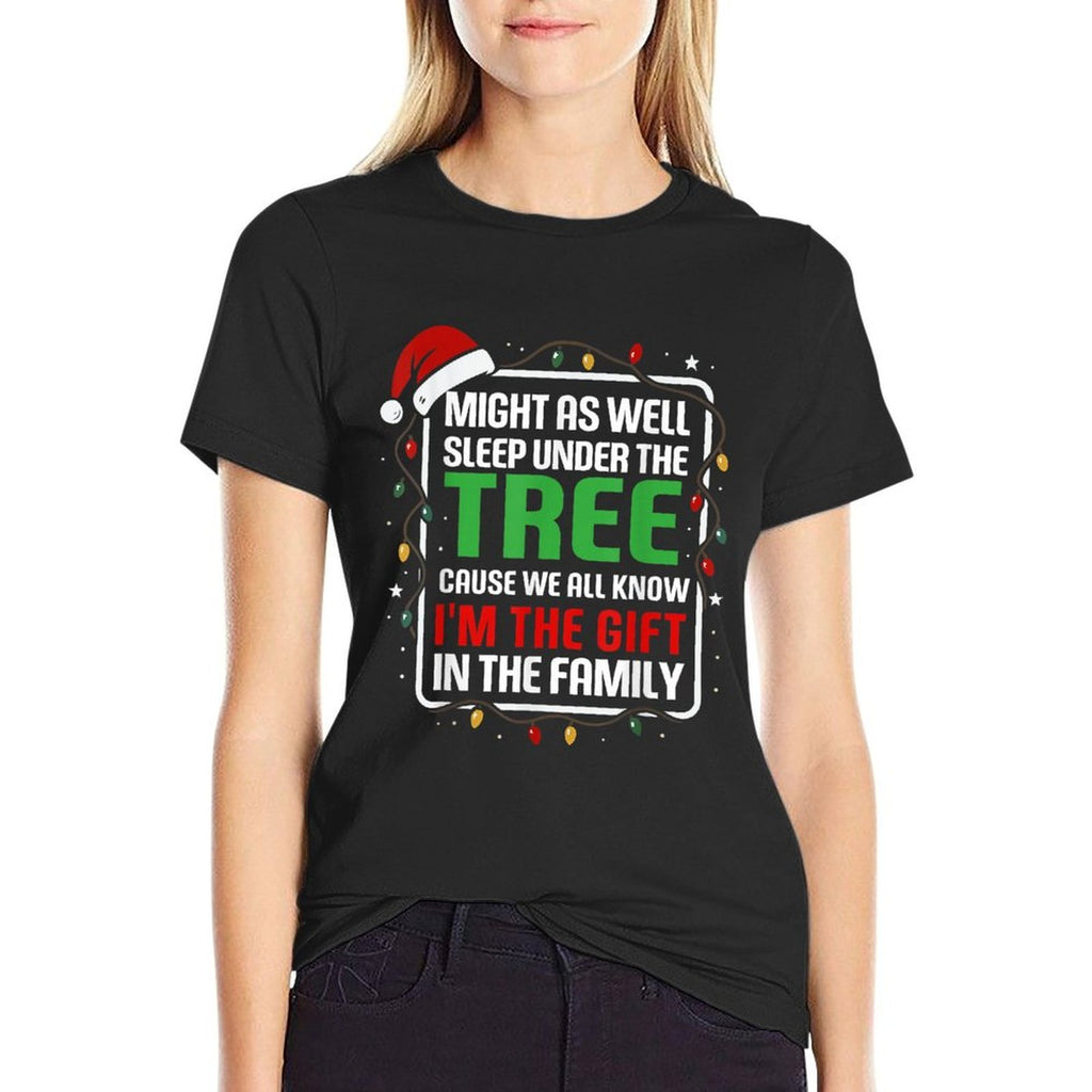 Might As Well Sleep Under The Tree Christmas Pajamas  Summer-ready Fabric T-Shirt